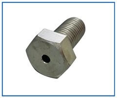 六角ボルト軸に縦貫通穴加工